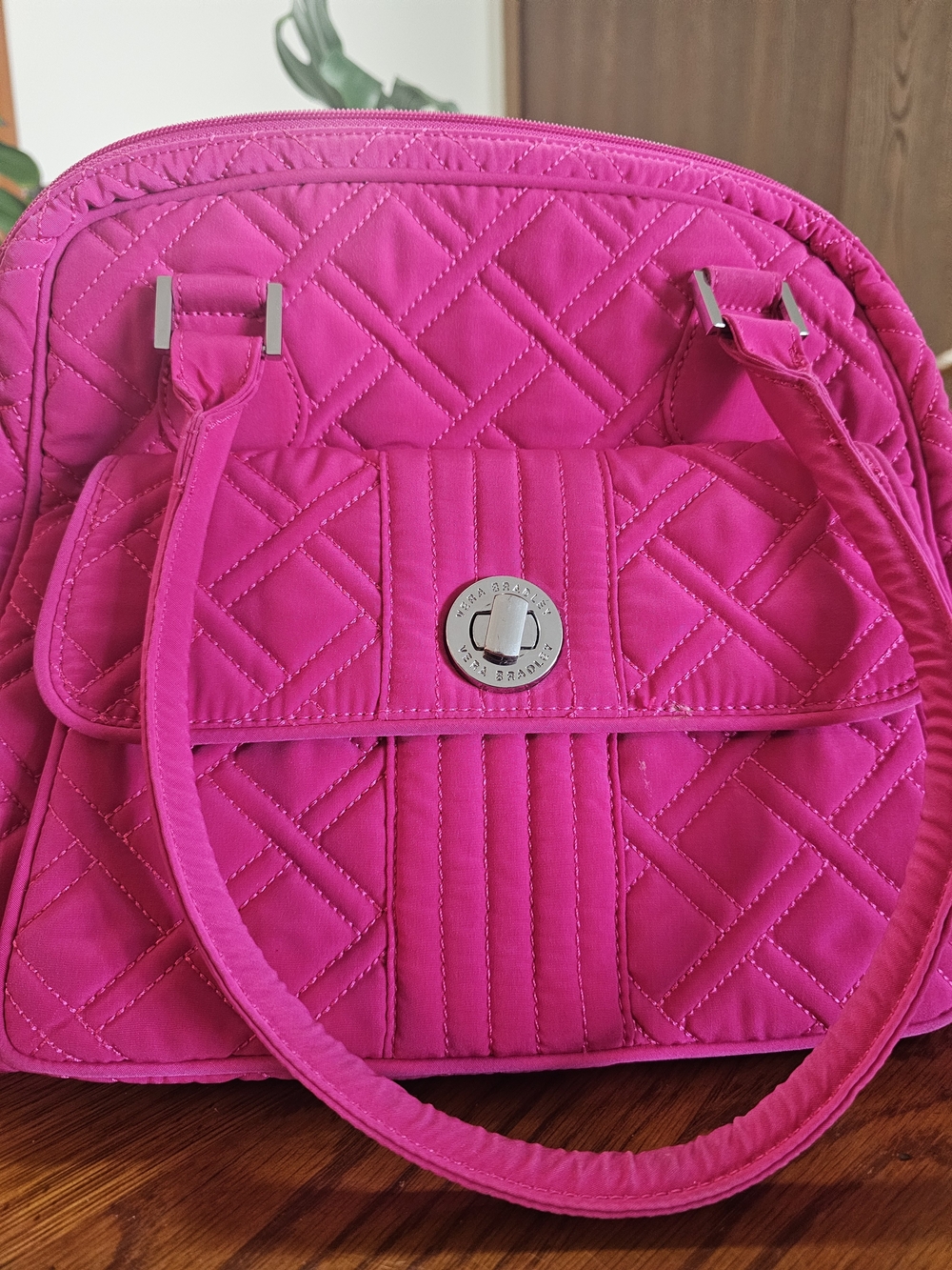 Vera Bradley Bright Hot Pink Quilted Shoulder Bag